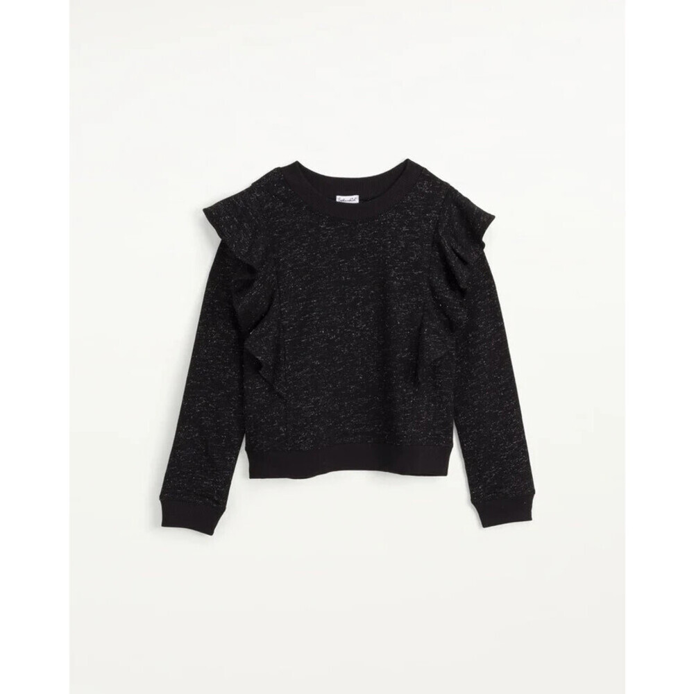 Splendid Girl Sparkle Ruffle Top Black Size 12